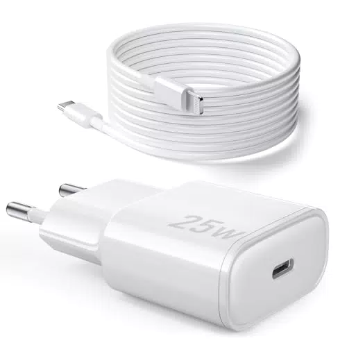 Apple 25W USB-C Lightning Ladekabel und Schnellladegerät für iPhone 14/13/12/11 SE