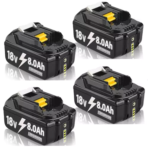 4X 18V 8.0Ah Ersatzakku für Makita BL1860B BL1860 BL1840 BL1830 BL1815 BL1835 BL1850B BL1845 BL1850 BL1860B 194205-3 LXT-400 with LED Werkzeugakku