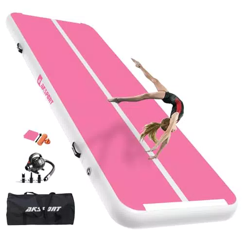 AKSPORT Air Matte Track - Aufblasbare Gymnastikmatte für Zuhause und Turnhalle
