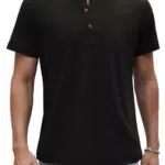 Anelune Herren T-Shirts mit Knopfleiste aus Baumwolle - Kurzarm Henley Shirt