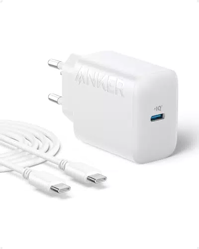 Anker 20W USB-C Ladegerät mit 150cm Kabel, kompatibel mit iPhone und iPad Pro