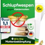 anwerk Schlupfwespen gegen Kleidermotten - 6 Karten - Effektiv Kleider Motten bekämpfen - Alternative zur Mottenfalle