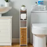 AOJEZOR Freistehender Toilettenrollenhalter für kleines Badregal
