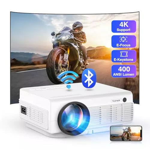 Beamer 4K mit 1080P, 16000L, WiFi & Bluetooth für Heimkino und Gaming