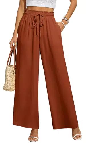 BEIGAI Damen Palazzo Hose Hohe Taille Dehnbar Elegante Hose mit Taschen