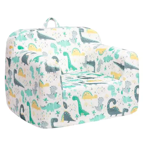 BEJOY Kindersofa – Ultra-weicher Schaumstoffsessel für Kinder mit Dinosauriern