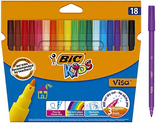 BIC Pinsel-Fasermaler Visa – Kreatives Malen für Kinder