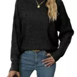 BLENCOT Damen Pullover rundhalsig langarm, leichtes elegantes Sweatshirt für den Winter