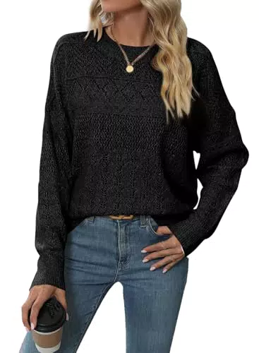 BLENCOT Damen Pullover rundhalsig langarm, leichtes elegantes Sweatshirt für den Winter