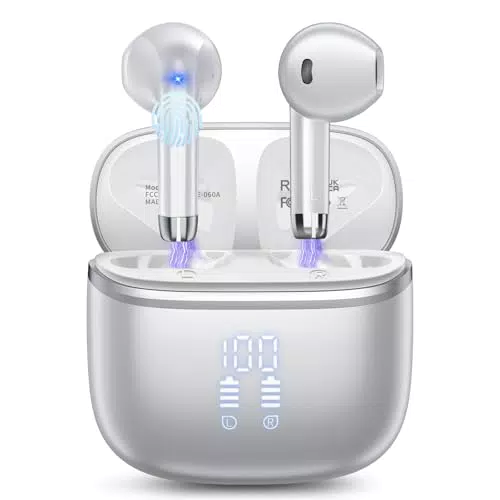Bluetooth 5.4 In-Ear Kopfhörer kabellos mit 4 ENC Mikrofons und 50H Spielzeit