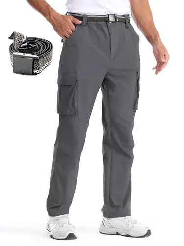 BondiTrekk Herren Zip Off Wanderhose, Arbeit Hosen Funktionshosen Outdoor Hosen für Herren mit 6 Taschen Elastische wasserdichte atmungsaktive Outdoorhose X