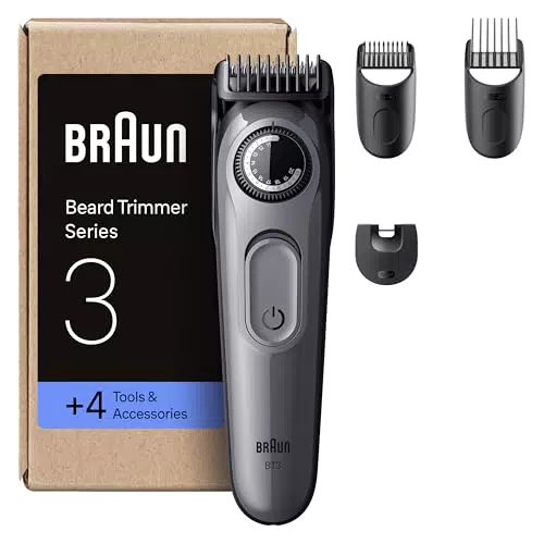 Braun Barttrimmer Series 3, +4 Zubehörteile, 40 Längeneinstellungen