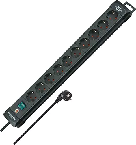 Brennenstuhl Premium-Line, Steckdosenleiste 10-Fach schwarz