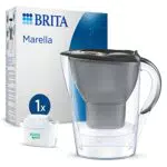 BRITA Wasserfilter Kanne Marella - Tischwasserfilter zur Reduzierung von Kalk und Schadstoffen
