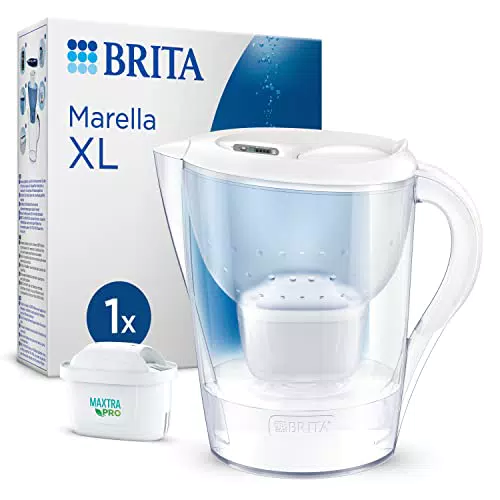 BRITA Wasserfilter Kanne Marella XL – Filterkartusche MAXTRA PRO zur Reduzierung von Verunreinigungen