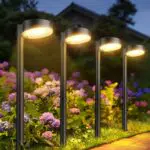 BUCASA Solarlampen für Außen Garten, 8 Stück Moderne Solarleuchten für Außen mit Super Helle 12 LED Lichts