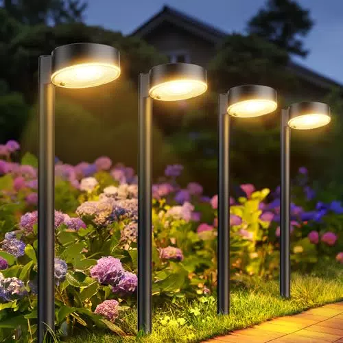 BUCASA Solarlampen für Außen Garten, 8 Stück Moderne Solarleuchten für Außen mit Super Helle 12 LED Lichts