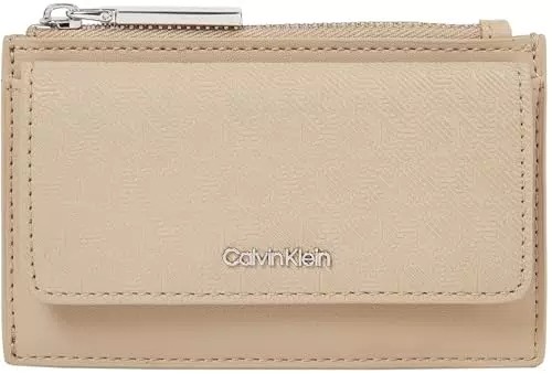 Calvin Klein Damen Kartenetui Must Flap Cardholder Mono mit Reißverschluss