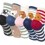 Chalier Cozy 5 Paar Damen Socken Tiere Lustige Bunte Socken Baumwolle mit Süße Katze Socken Geschenk für Damen Einheitsgröße Grau