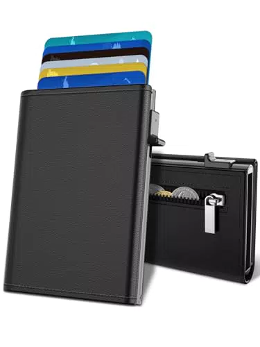CHJGLNL Slim Wallet mit RFID Blockierung und Magnetverschluss für Herren
