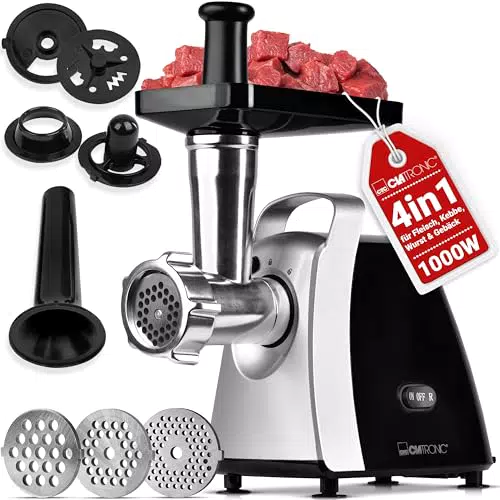 Clatronic Fleischwolf FW 3803 mit Aufsatz für Plätzchen und Wurstfüller