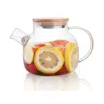 CnGlass Teekanne Glas mit Bambusdeckel 600ML/20, 3OZ