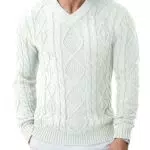 COOFANDY Herren V-Ausschnitt Strickpullover Slim Fit Winterpullover