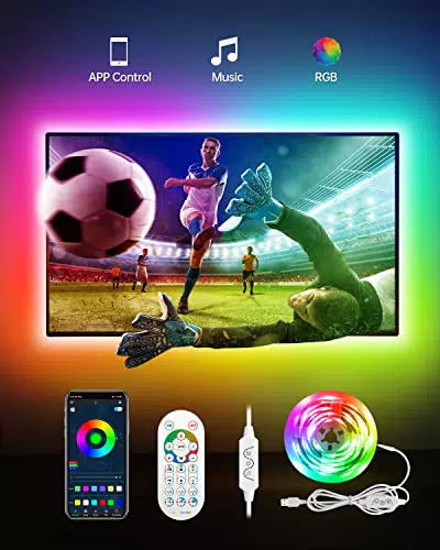 Daymeet LED Streifen für TV – Hintergrundbeleuchtung mit Musik-Synchronisation