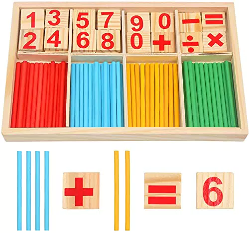 DERAYEE Montessori Mathematikspielzeug – Pädagogisches Holzspielzeug für Kinder