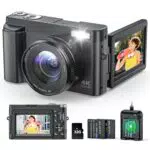 [Marke] Digitalkamera 4K 48MP mit 16x Zoom und 3 Klappdisplay für Einsteiger