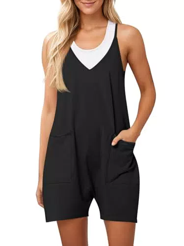 Ebifin Damen Latzhose Kurz Arbeitshose Sommer Overall mit großen Taschen