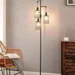 EDISHINE Stehlampe Dimmbar 3 Käfig Lampenschirm Metall Retro Industrial Leuchte