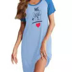 Ekouaer Damen Nachthemd Lustig Kurzarm Schlafshirt T-Shirt