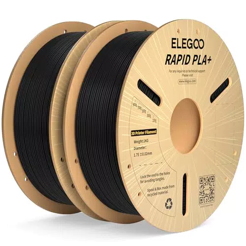 ELEGOO High Speed PLA+ Filament 1.75mm Gelb 1KG, Rapid PLA Plus 3D Drucker Speedy Filament für 0-600 mm/s Hochgeschwindigkeitsdruck