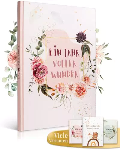 EULENTALER Das Babytagebuch I Von Pädagogen gestaltet I Mit handgemalten Illustrationen I Mein erstes Jahr I Din A4 I Babyalbum