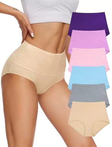 Evolyline Hohe Taille Damen Unterhosen aus Baumwolle - Atmungsaktive Panties