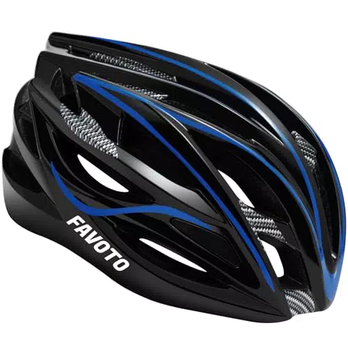 Favoto Fahrradhelm für Erwachsene Radhelm - Fahrrad Helmet Rennradhelm Rollerhelm MTB Helm für Herren Damen mit Abnehmbarer Innenfutter Verstellbar Schwarz L