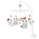 Fehn Musik Mobile Aiko & Yuki - Baby Einschlafhilfe Musikspielzeug mit süßen Tieren - Babymobile Spieluhr Melodie Mozarts Wiegenlied - Musikmobile Babybett Spielzeug für Babys von 05 Monaten