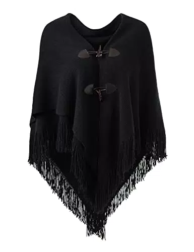 Ferand Damen Poncho Cape Schal mit offener Vorderseite für Herbst und Winter