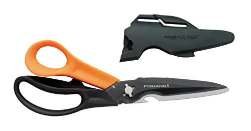 Fiskars Mehrzweckschere mit trennbaren Klingen und Scherenschärfer, 23 cm