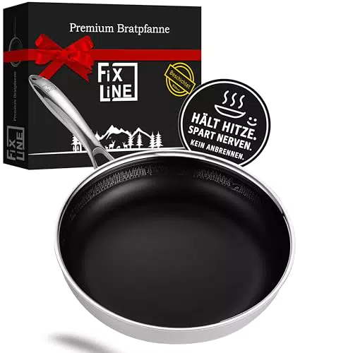 FIXLINE® Bratpfanne - Antihaftbeschichtung, hoher Rand, für alle Herdarten geeignet