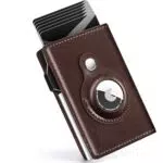 FLETUTE Herren Portemonnaie mit Airtag Slim Geldbörse aus Echtleder & RFID-Schutz Elegantes Business-Portemonnaie für Männer