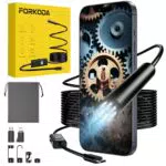FORKODA Endoskopkamera 1920 HD mit 8 LED und wasserdichtem Kabel für Android/iOS