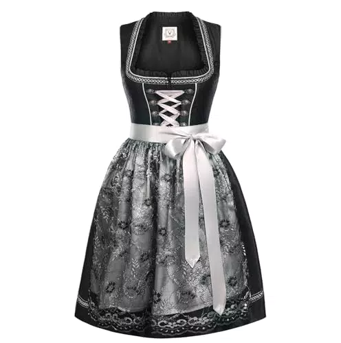 Funspread Dirndl Midi mit Spitzenschürze – Trachtenmode für Oktoberfest