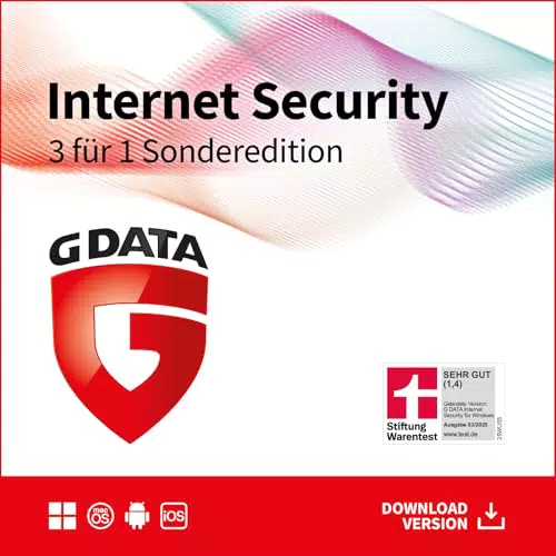G DATA Internet Security 2024 für 3 Geräte | 1 Jahr Schutz | PC, Mac, Android, iOS | Aktivierungscode per Email