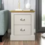 Galano Sofia Nachttisch mit Schublade - Nachtschrank mit Griff - Anglebige Struktur Beistelltisch - Modernes Design Schrank Schlafzimmer - 39.5T x 45.9B x 55.2Hcm Hellgrau