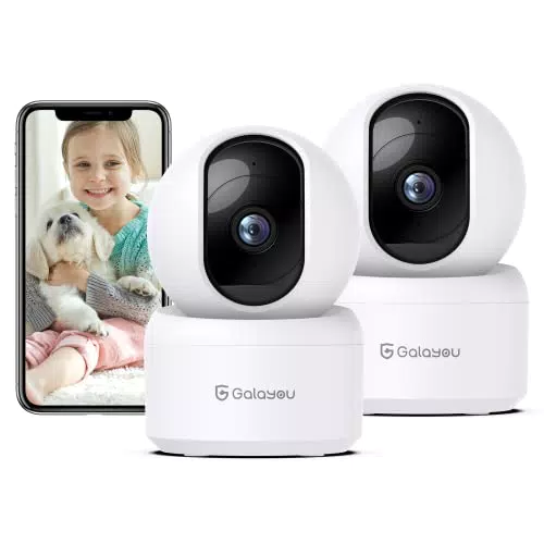 GALAYOU 2K Überwachungskamera innen, Babyphone mit Kamera Überwachung innen
