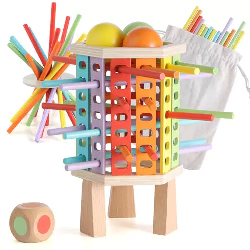 Gallypek Montessori Holzspielzeug für Kinder ab 3 Jahren – Pädagogisches Motorikspielzeug