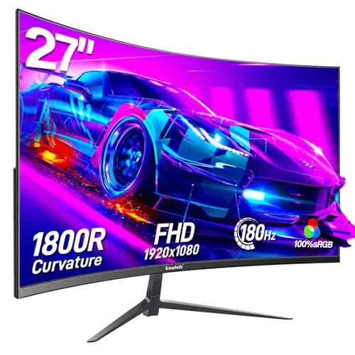 Gawfolk 27 Zoll Curved Gaming Monitor 165Hz Full HD 1080P mit FreeSync