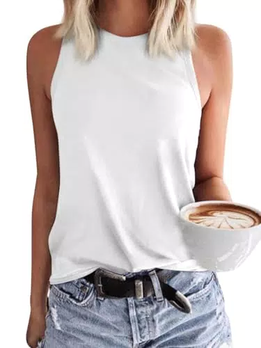 GeGekoko Damen Tank Top Ärmelloses Sommer T-Shirt aus Baumwolle Rundhals